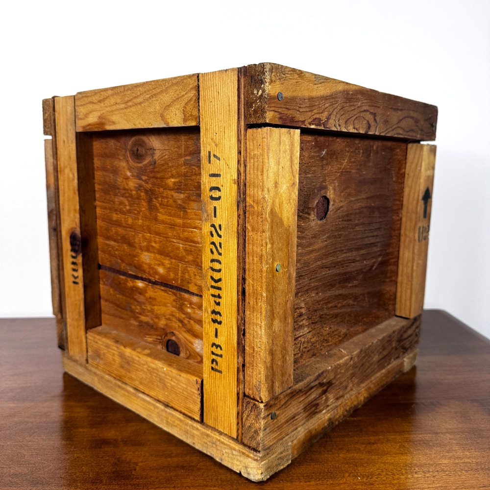 Vintage US Military Smoke Pot Wood Crate ABC-M5 NSN 1365-00-598-5207